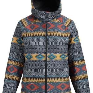 Geometric Light Ski Jacket - Black, Yellow, Red, Blue